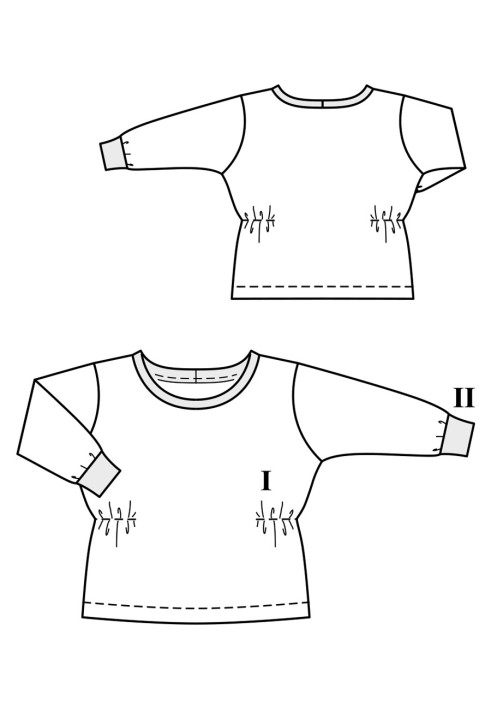 Pattern Pullover with gatherings at the waist (Burda 9/2020, pattern number 128 B)