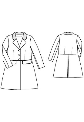 Pattern Cut-off coat with a velvet collar (Burda 12/2012, pattern number 156)