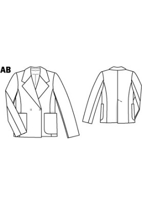 Pattern Double-breasted blazer with button fastening (Burda 4/2011, pattern number 101 A)