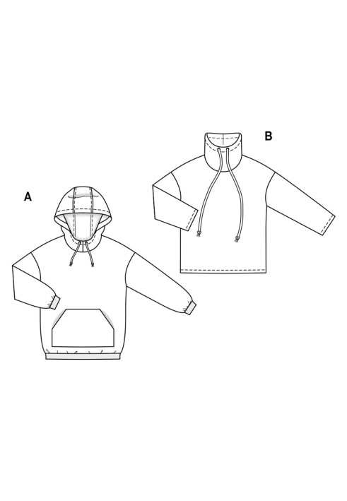 Выкройка Анорак широкого кроя с капюшоном (Burda 2/2019, № выкройки 6253 A)