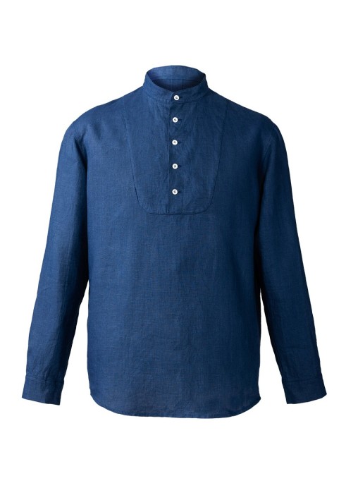 Pattern Linen shirt with plastron and stand-up collar (Burda 7/2019, pattern number 128)