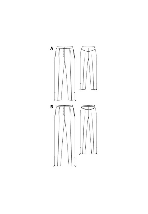 Pattern Pants of a tapered cut made of linen crepe (Burda 1/2011, pattern number 115 A)