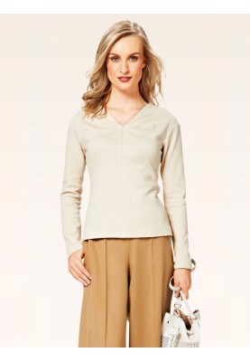 Pattern Long pullover with a V-neck (Burda 2/2015, pattern number 6696 C)