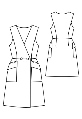 Pattern Vest dress with patch pockets (Burda 2/2020, pattern number 113 B)