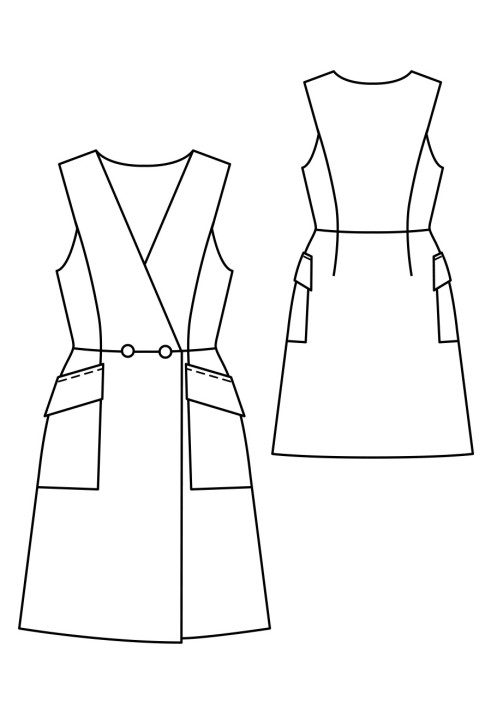 Pattern Vest dress with patch pockets (Burda 2/2020, pattern number 113 B)