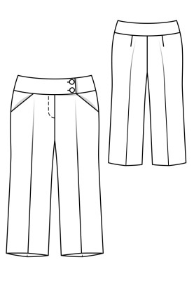 Pattern Culotte pants with arrow pleats (Burda 8/2019, pattern number 123 B)