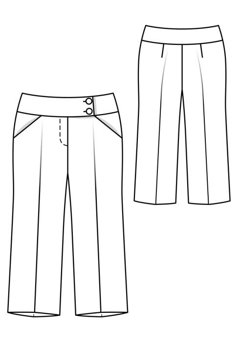 Pattern Culotte pants with arrow pleats (Burda 8/2019, pattern number 123 B)