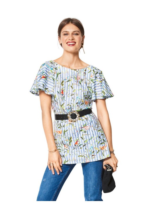 Pattern Blouse with basque and winged sleeves (Burda 1/2018, pattern number 6429 A)