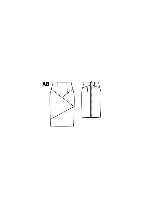 Pattern Pencil skirt with patch zipper (Burda 2/2012, pattern number 121 B)