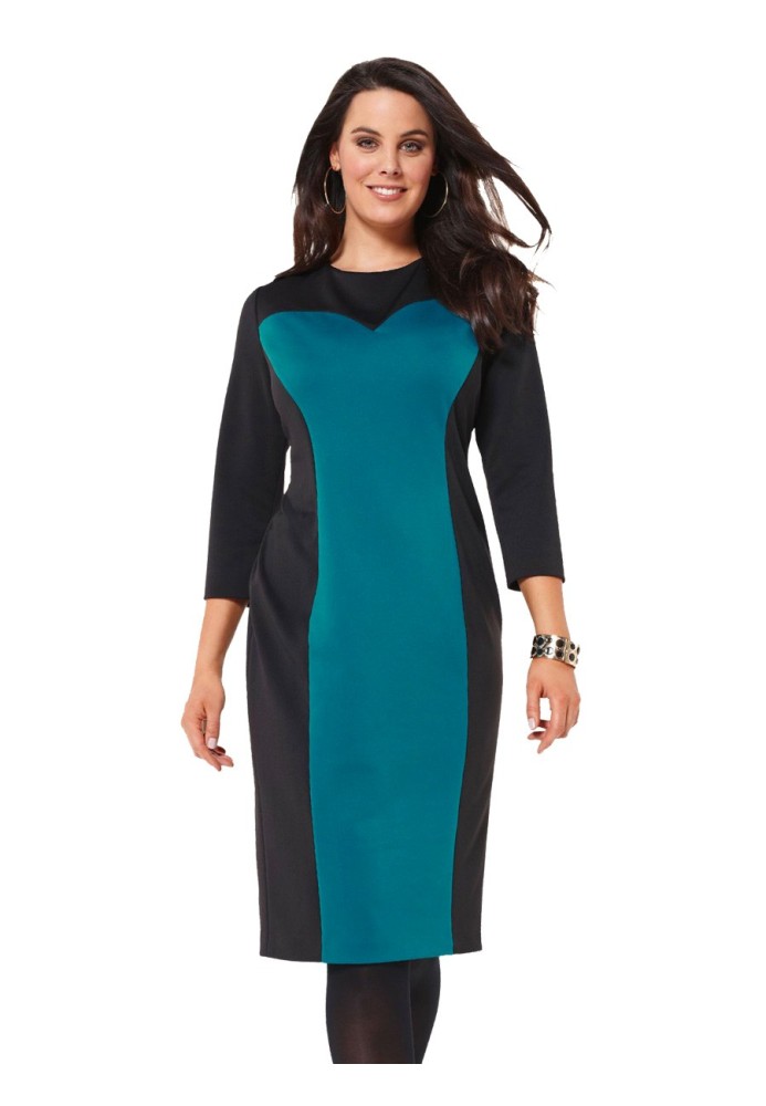 Pattern Sheath dress made of two types of fabric (Burda 2/2014, pattern number 6864 A)