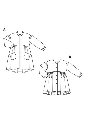 Pattern Dress-shirt with a frill (Burda 2/2019, pattern number 9309 B)