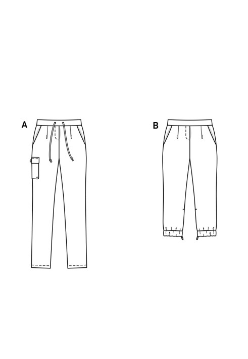 Выкройка Брюки трикотажные с кулиской на поясе (Burda 2/2017, № выкройки 6471 A)