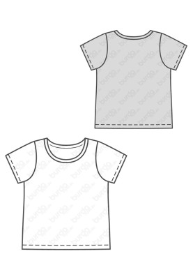 Pattern T-shirt knitted with short sleeves (Burda 1/2017, pattern number 9364 B)