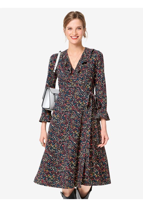 Pattern Knitted dress with a smell and a breast pocket (Burda 2/2019, pattern number 6282 B)