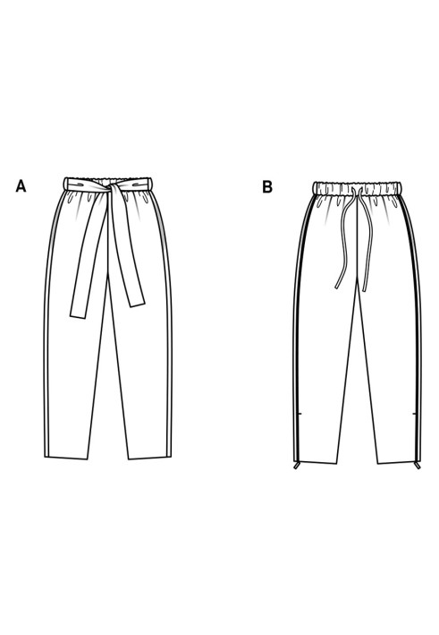 Pattern Pants of a narrowed cut with an elastic waistband (Burda 2/2019, pattern number 6298 A)