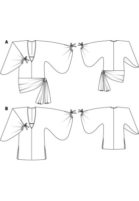 Викрійка Туніка пляжна з широкими рукавами і вузлом на поясі (Burda 6/2011, № викрійки 119 A)