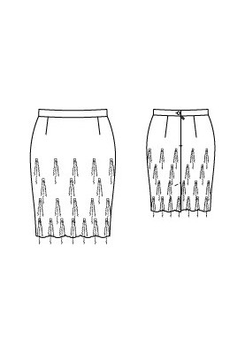 Pattern Pencil skirt with original decor (Burda 10/2012, pattern number 146)