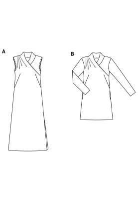 Выкройка Платье макси из трикотажного бархата (Burda 2/2017, № выкройки 6455 A)