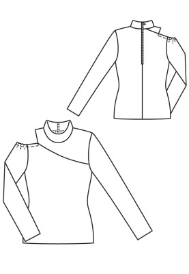 Pattern Pullover with an open shoulder and a fastener on the back (Burda 9/2017, pattern number 109)