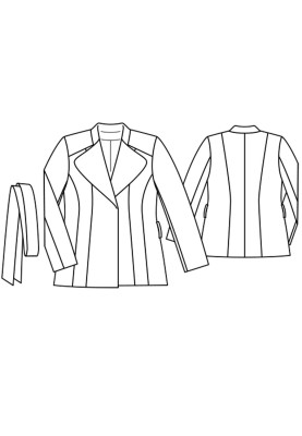 Pattern Jacket of a fitted silhouette with a stand-up collar (Burda. Fashion Plus 2/2016, pattern number 403)