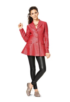 Pattern Single-breasted coat with a flared silhouette (Burda 1/2014, pattern number 6921 A)