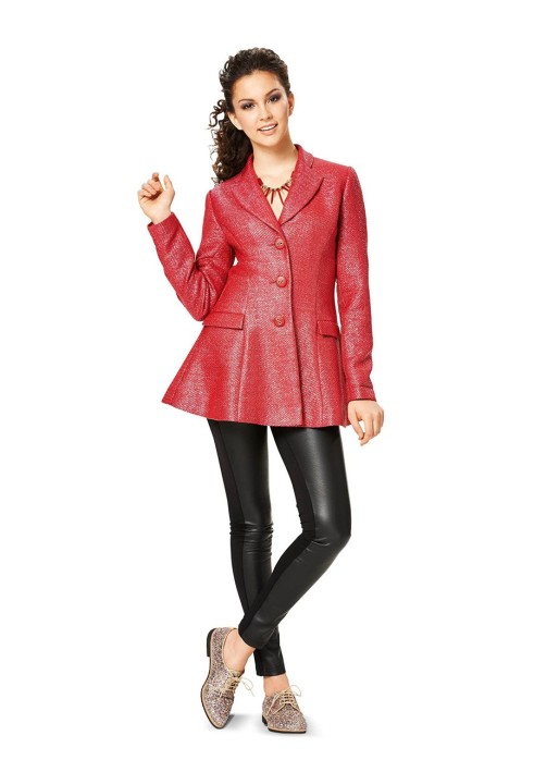 Pattern Single-breasted coat with a flared silhouette (Burda 1/2014, pattern number 6921 A)