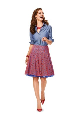 Pattern Two-layer skirt on a yoke (Burda 1/2014, pattern number 6904 C)