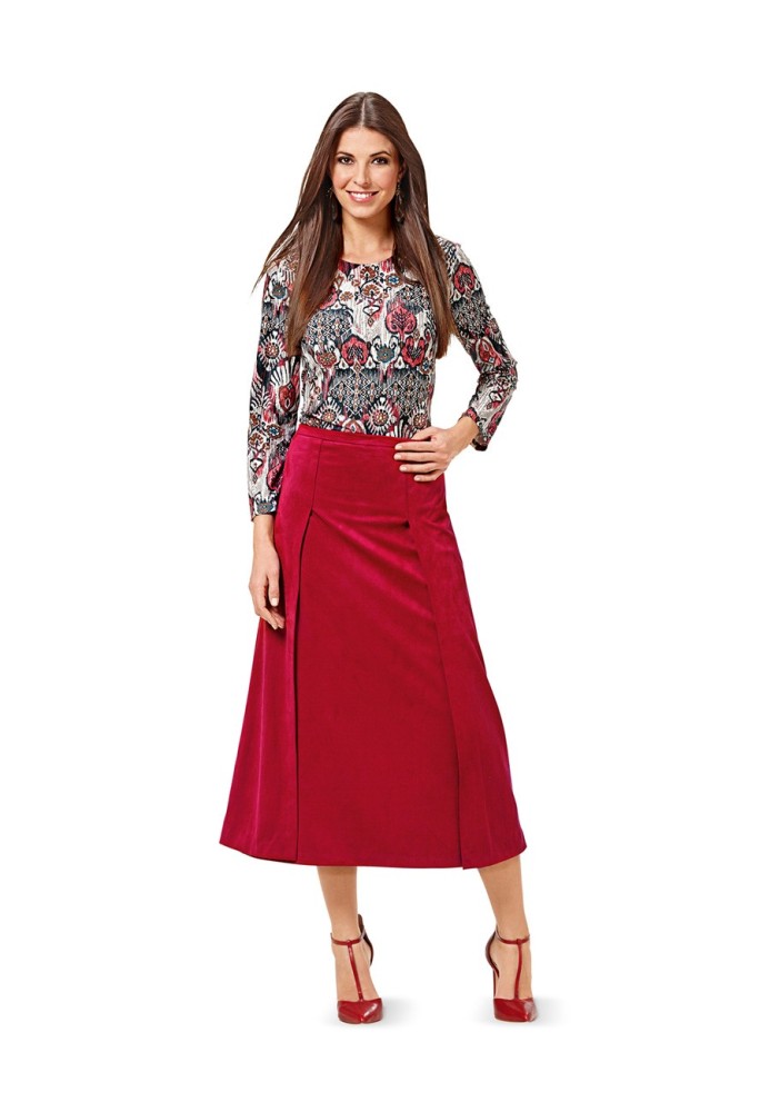 Pattern Midi skirt with decorative panels (Burda 2/2016, pattern number 6597 B)