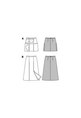 Pattern Midi skirt with decorative panels (Burda 2/2016, pattern number 6597 B)