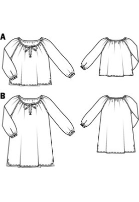 Выкройка Платье летнее с рукавами реглан (Burda 5/2011, № выкройки 136 B)
