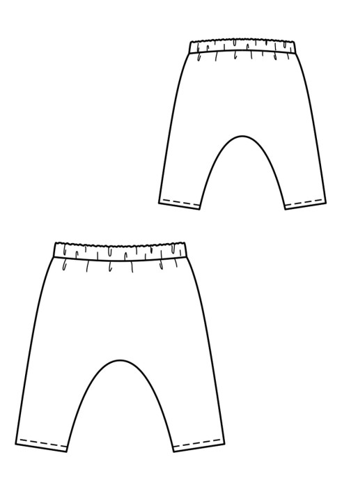 Pattern Pants with a spacious cut on an elastic waistband (Burda 2/2019, pattern number 129)