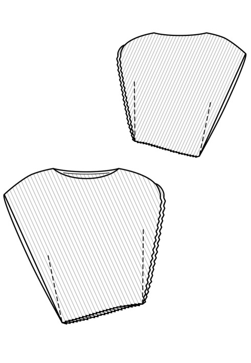 Выкройка Топ плиссированный асимметричного кроя (Burda 12/2017, № выкройки 117)