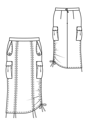 Выкройка Юбка макси в спортивном стиле (Burda. Мода Plus 1/2019, № выкройки 415)
