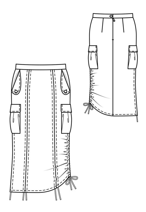 Выкройка Юбка макси в спортивном стиле (Burda. Мода Plus 1/2019, № выкройки 415)