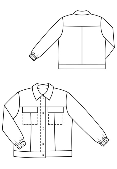 Викрійка Жакет в стилі джинсової куртки (Burda 1/2020, № викрійки 124 B)