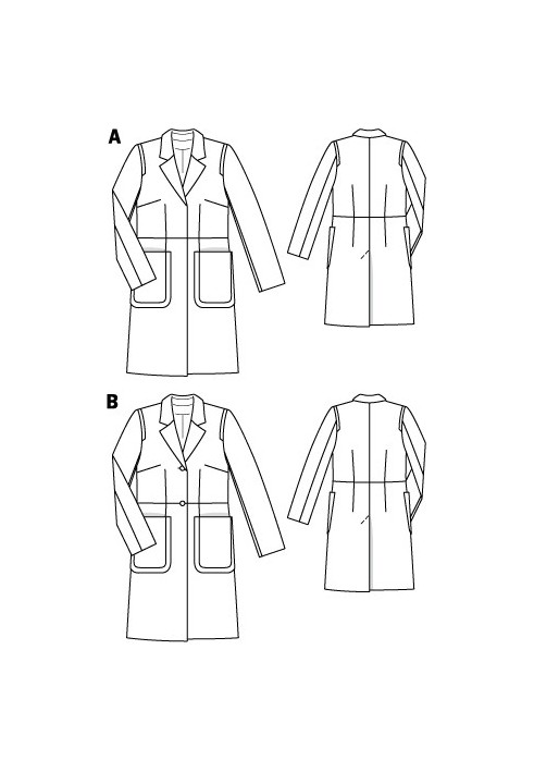 Выкройка Пальто отрезное однобортное (Burda 3/2011, № выкройки 123 B)