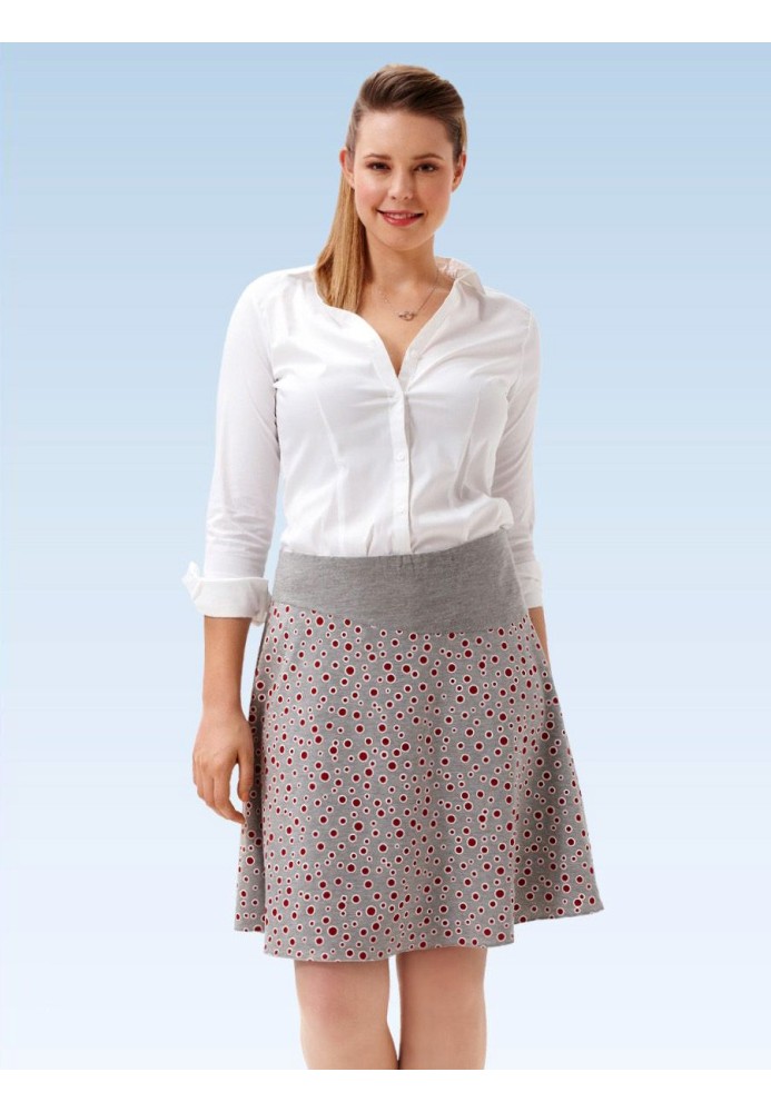 Pattern Knitted skirt with asymmetric yoke (Burda 2/2015, pattern number 6717 B)