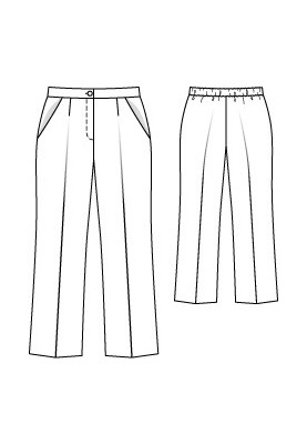 Pattern Pants of a classic cut with an elastic waistband (Burda 3/2011, pattern number 141)