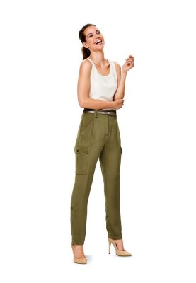 Pattern Pants of a narrowed silhouette with elastic cuffs (Burda 1/2014, pattern number 6907 A)