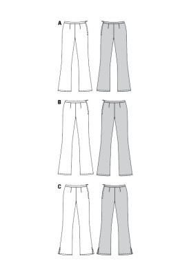 Выкройка Брюки шерстяные расклешенного кроя (Burda 2/2020, № выкройки 6152 A)