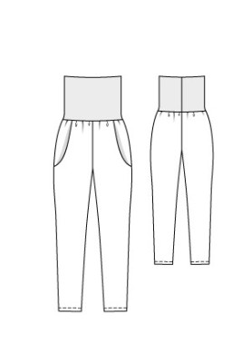 Выкройка Брюки на широком трикотажном поясе (Burda 7/2011, № выкройки 102 A)