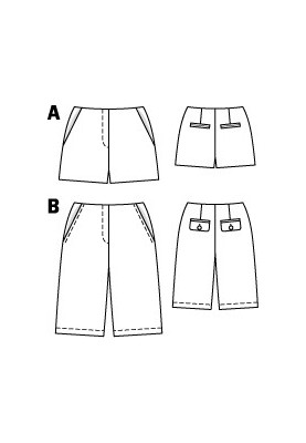 Выкройка Шорты короткие шерстяные (Burda 10/2010, № выкройки 111 A)