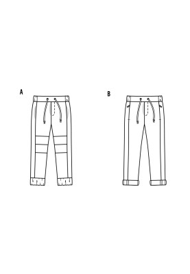 Выкройка Брюки в спортивном стиле с карманами в швах (Burda 2/2017, № выкройки 9352 B)