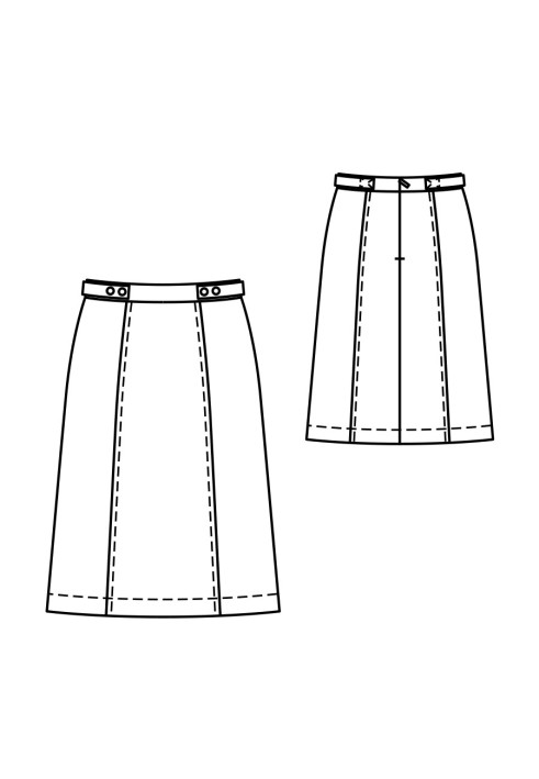 Pattern Corduroy flared silhouette skirt (Burda 8/2020, pattern number 112 A)