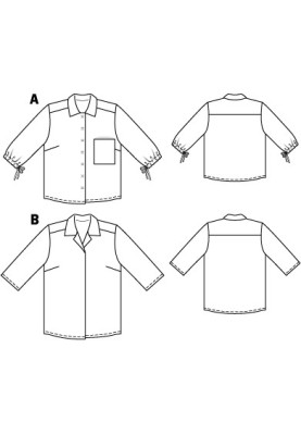 Выкройка Рубашка прямого кроя без застежки (Burda 2/2011, № выкройки 110 B)