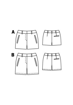 Pattern Short shorts on a shaped belt (Burda 2/2011, pattern number 122 A)