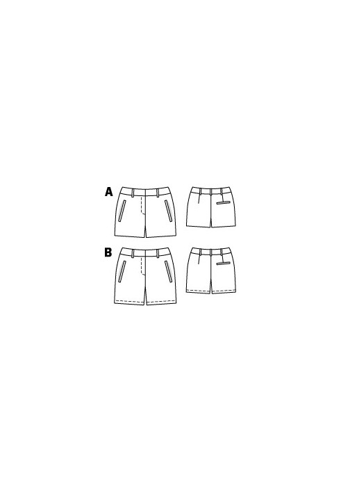 Pattern Short shorts on a shaped belt (Burda 2/2011, pattern number 122 A)