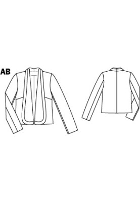 Выкройка Жакет с широким шалевым воротником (Burda 3/2012, № выкройки 107 B)