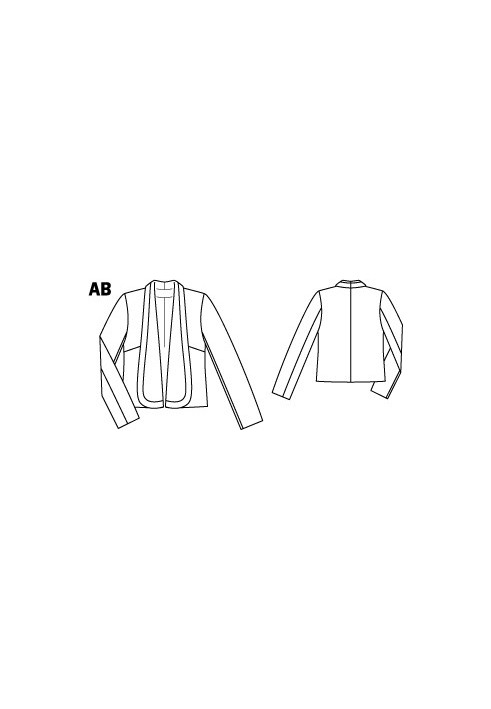 Выкройка Жакет с широким шалевым воротником (Burda 3/2012, № выкройки 107 B)