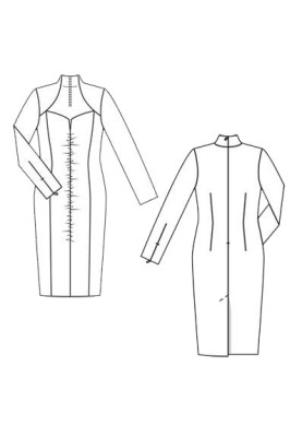 Pattern Dress of a narrow cut with a wide neckline (Burda 11/2011, pattern number 122 A)